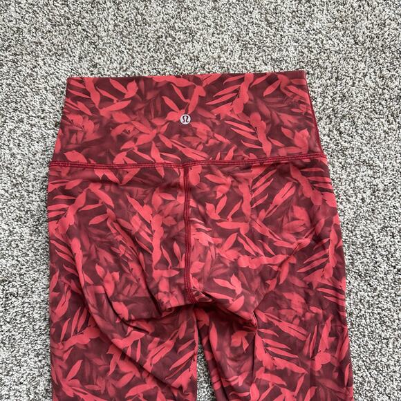 Lululemon pink & maroon floral leggings size 6 - Picture 5 of 9